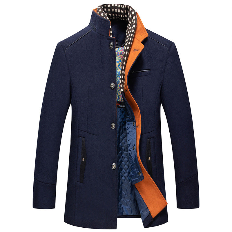 Jérémy - Manteau d'hiver en laine avec écharpe amovible