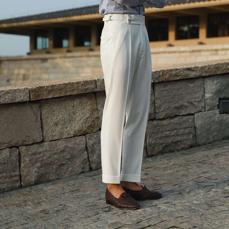 Lorenzo Pleated Double Button Trousers