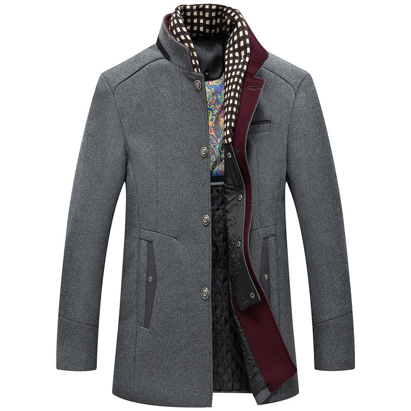Jérémy - Manteau d'hiver en laine avec écharpe amovible