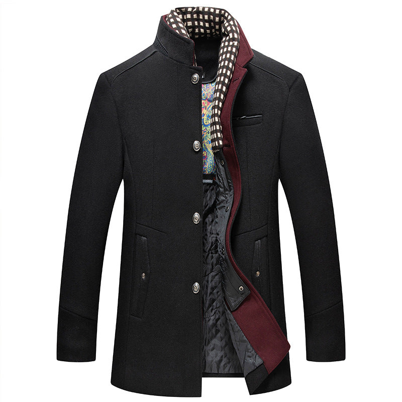 Jérémy - Manteau d'hiver en laine avec écharpe amovible