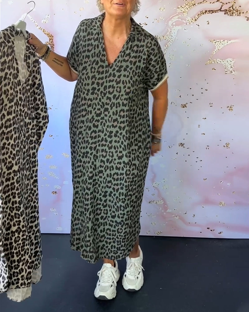 Théophanie - Robe léopard élégante et confortable