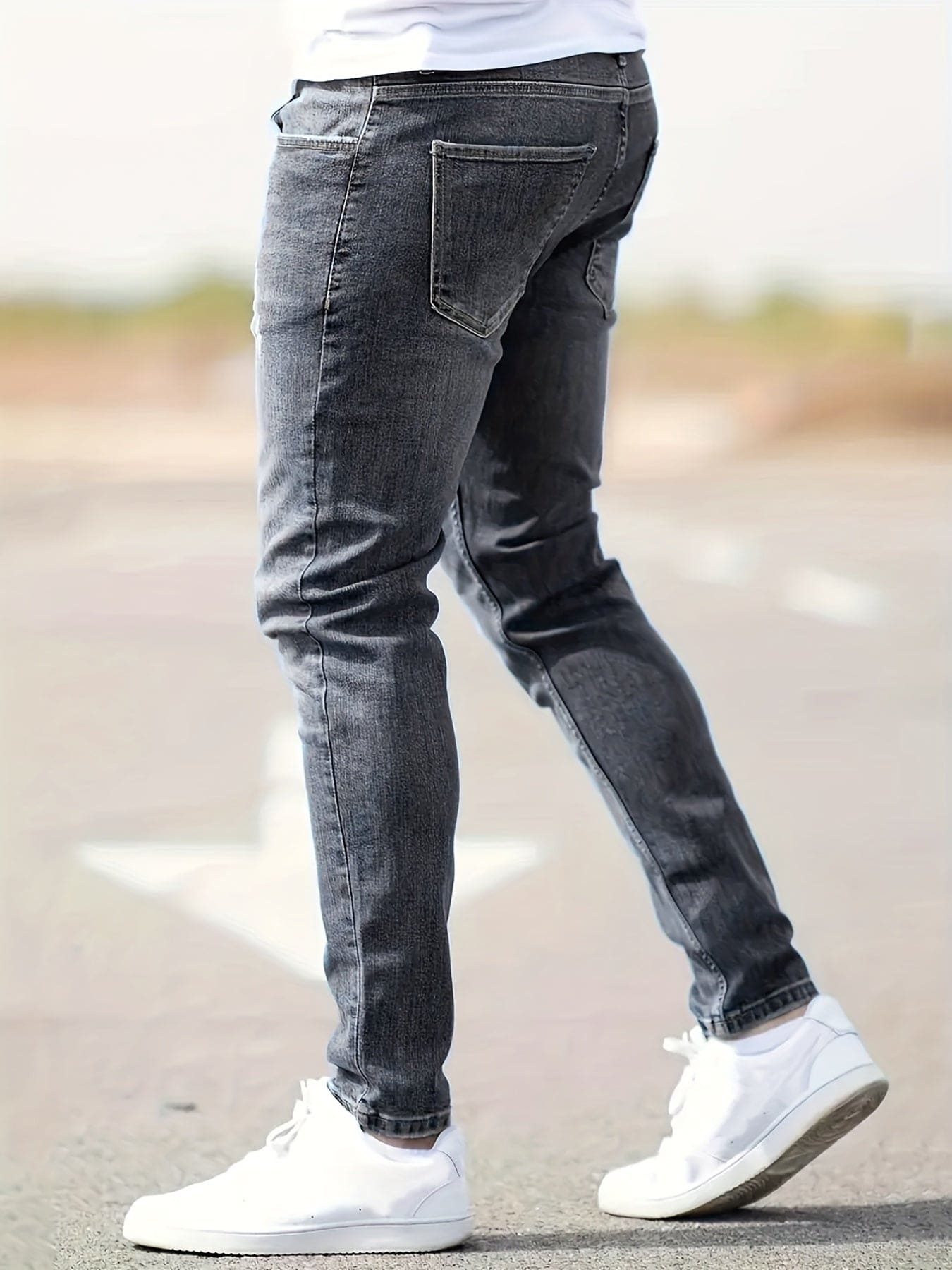 Augustin - Pantalon en jean urbain ajusté avec détails déchirés
