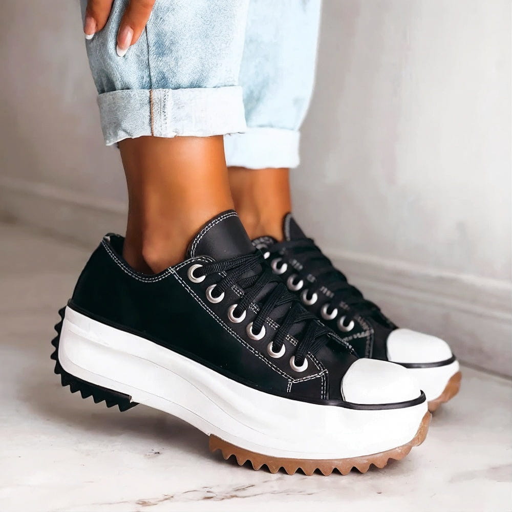 Catherine - Baskets à plateforme en cuir élégant et confortable