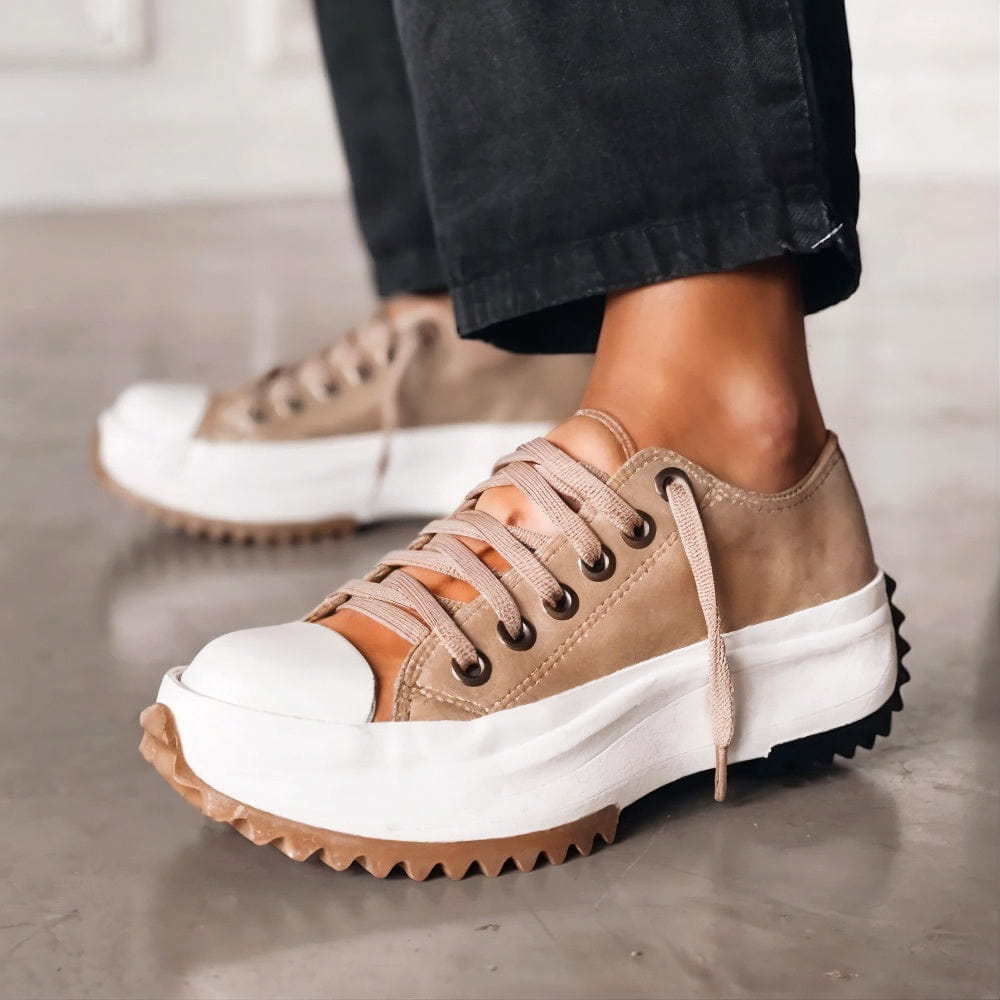 Catherine - Baskets à plateforme en cuir élégant et confortable