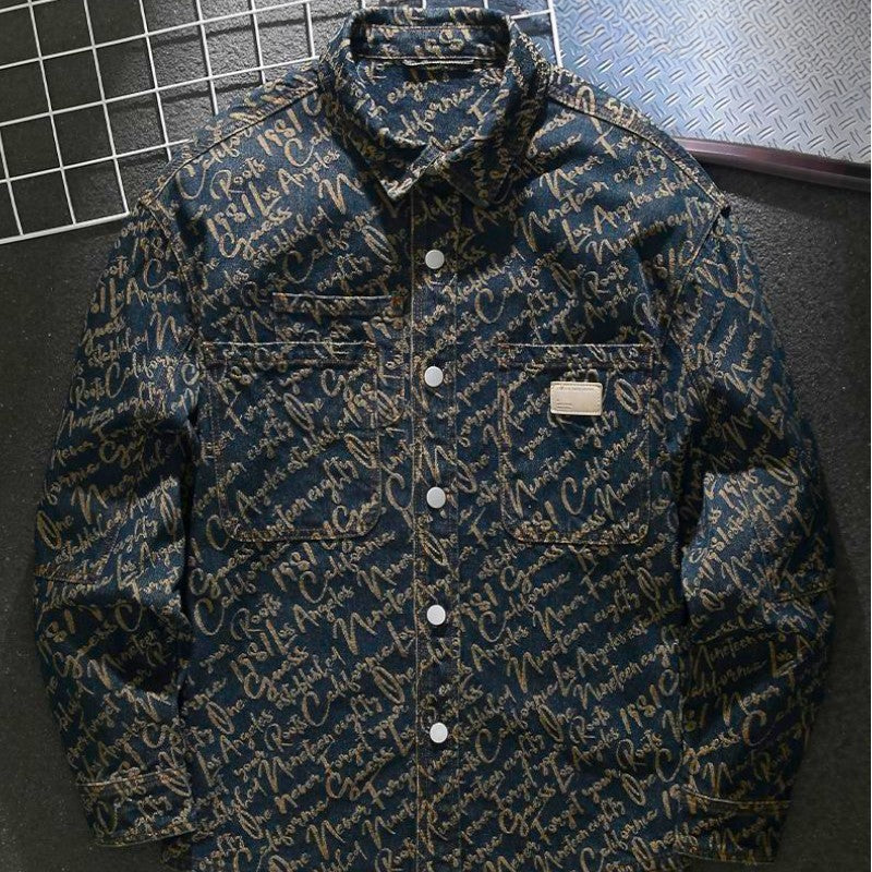 Sosthène - Veste en jean avec lettrage