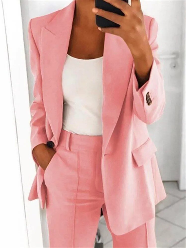 Valérie - Élégant ensemble tailleur blazer pour femmes
