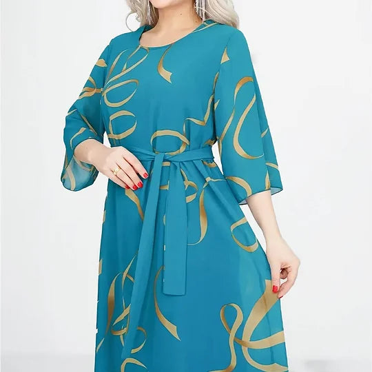 Thalina – Robe midi fluide et élégante