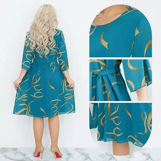 Thalina – Robe midi fluide et élégante
