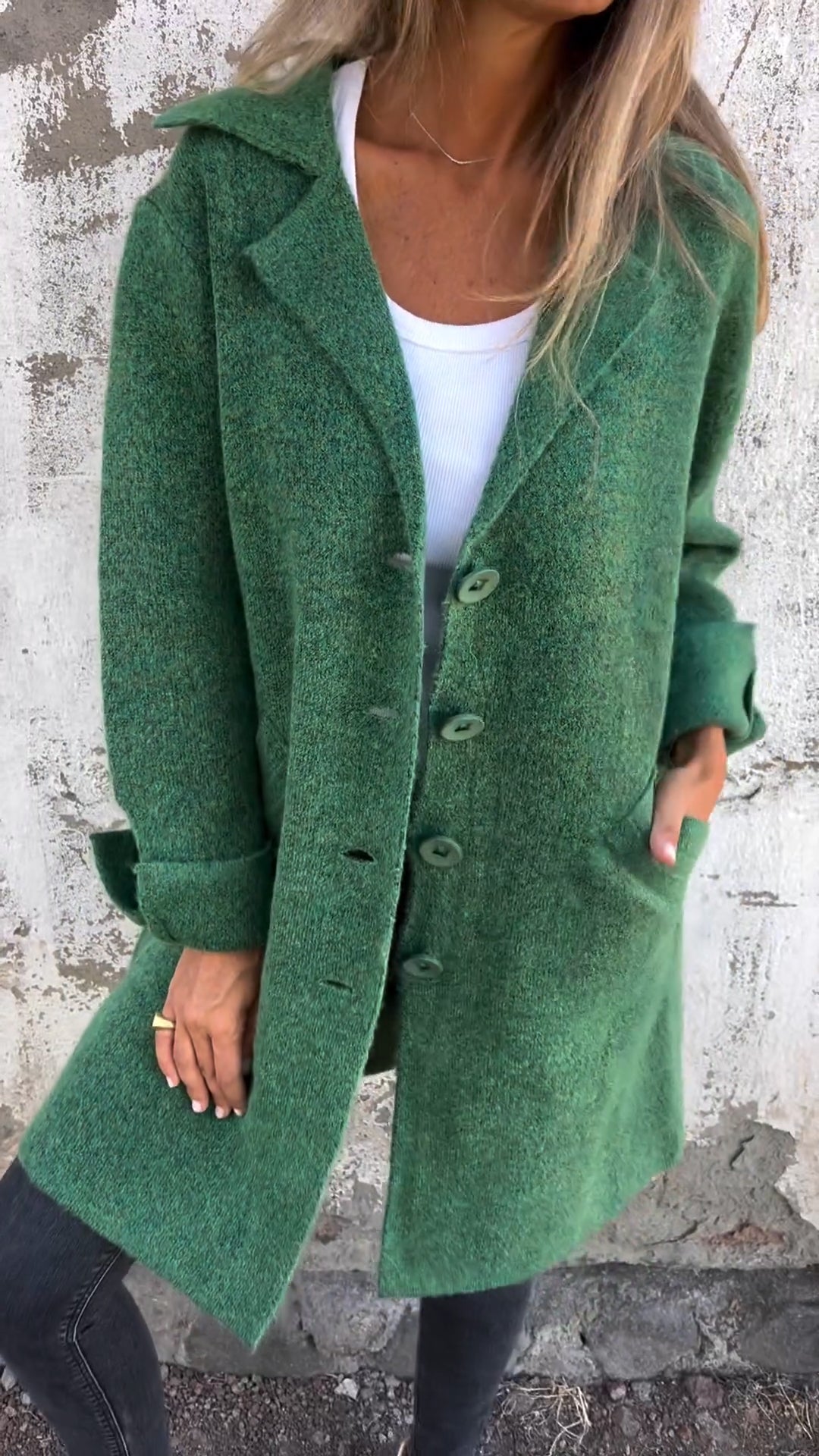 Noémie - Manteau long décontracté avec revers