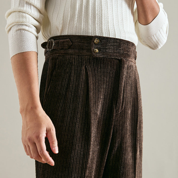 Brescia Vintage Corduroy Double Pleated Trousers