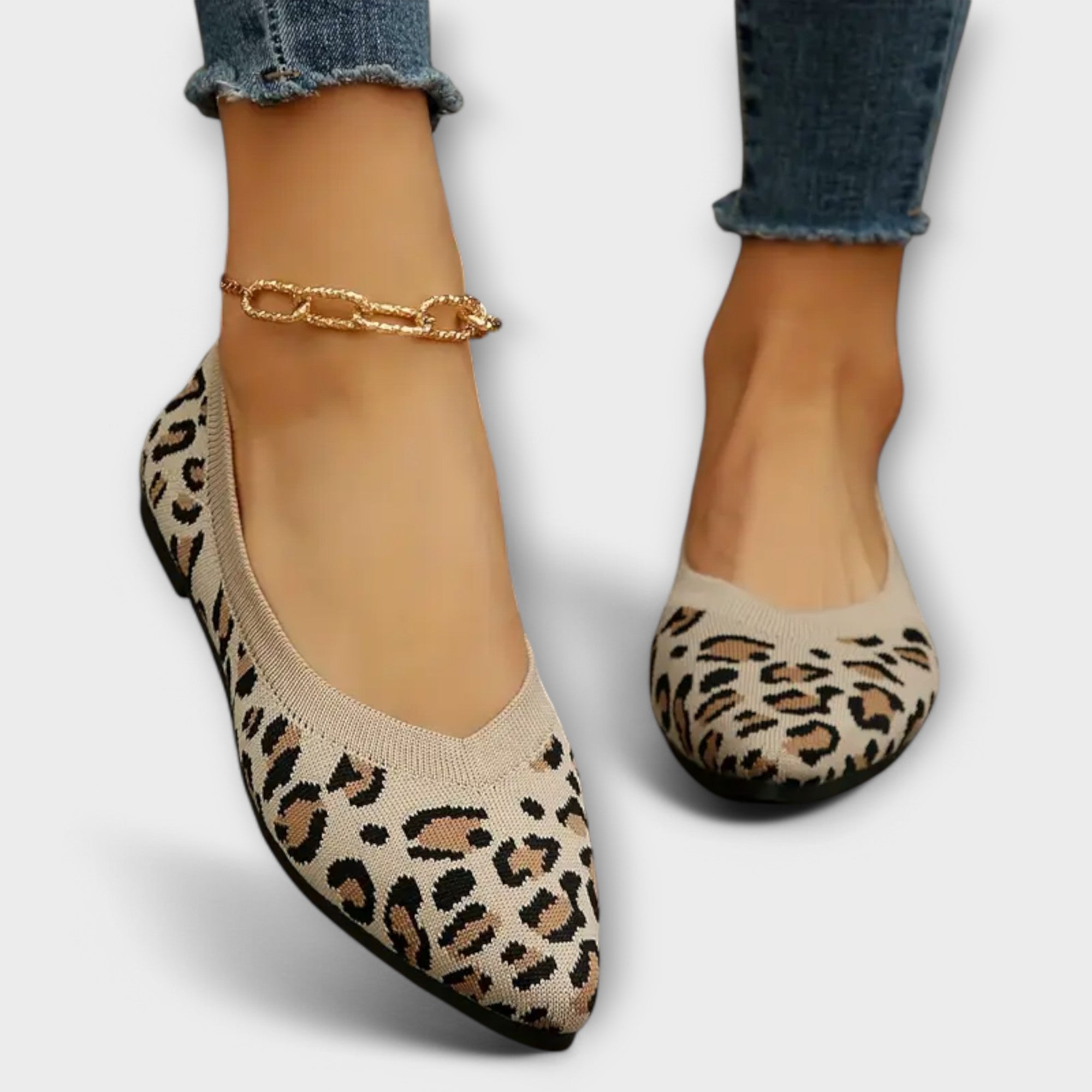 Liorane - Ballerines pointues à motif léopard