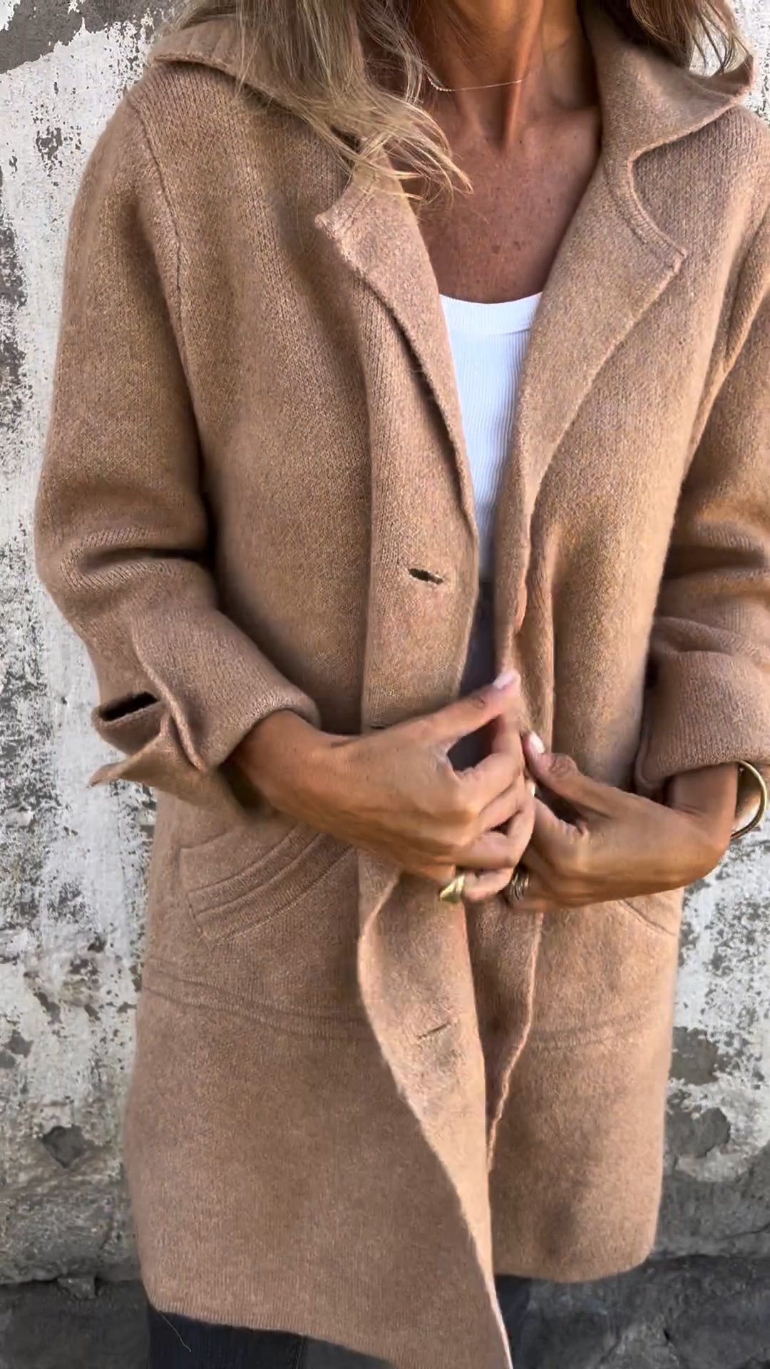 Noémie - Manteau long décontracté avec revers