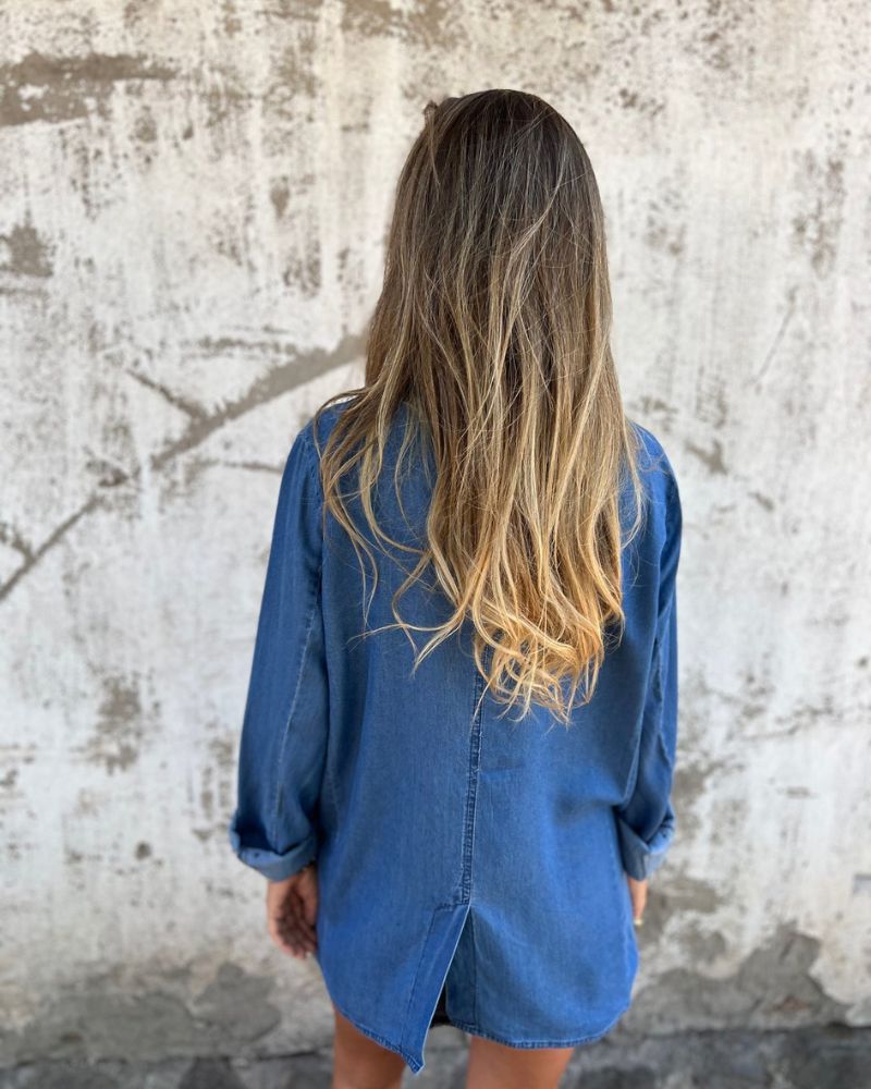 Iseult - Blazer en Denim Décontracté