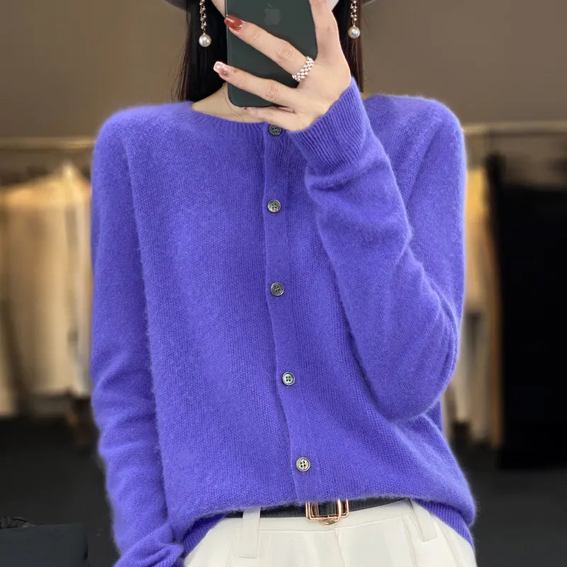 Sofia - Cardigan en laine chaud et artisanal