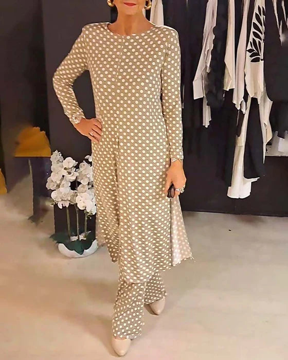 Sélenaé – Costume élégant à pois avec glissière