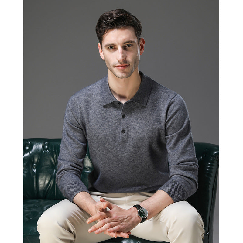 Victorin - Pull polo raffiné en cachemire