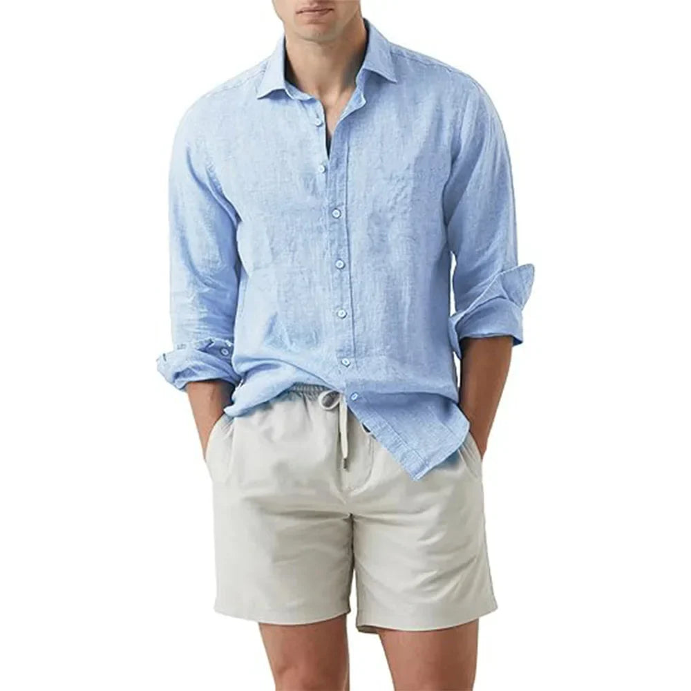 Paris™ - Chemise d'été plage coton lin chemises hommes