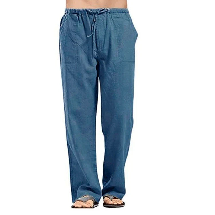 Bordeaux™ - Pantalon d'été en coton lin pour hommes Couleur unie Lin respirant