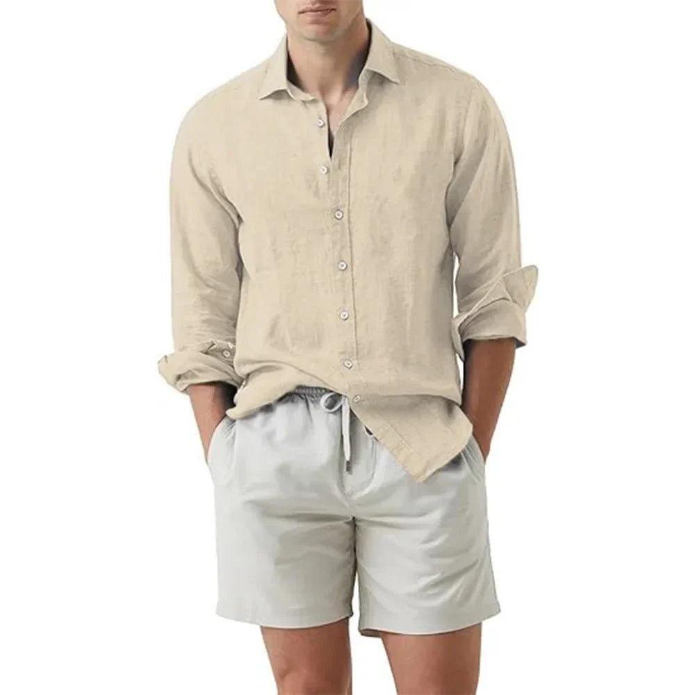 Paris™ - Chemise d'été plage coton lin chemises hommes