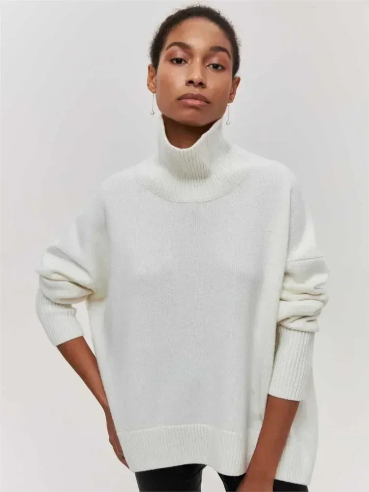 Lara - Pull col roulé oversize raffiné