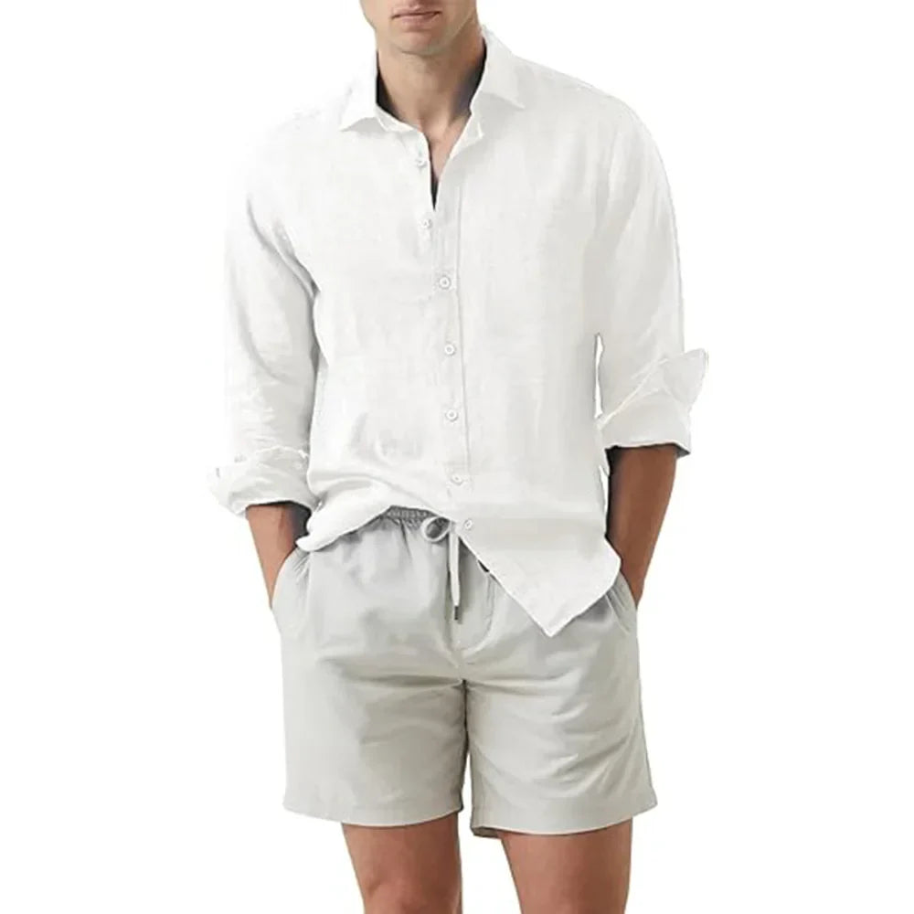 Paris™ - Chemise d'été plage coton lin chemises hommes