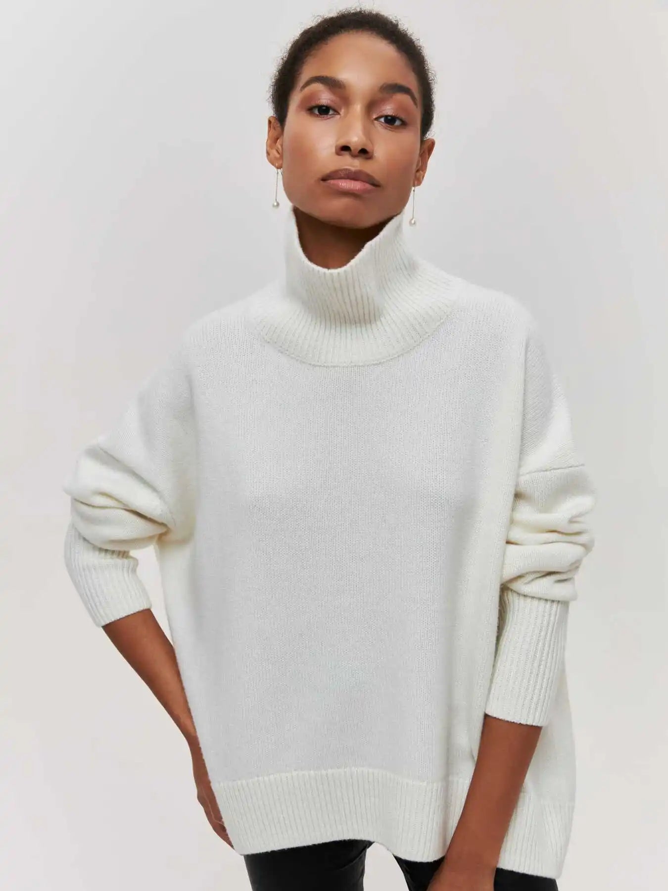 Lara - Pull col roulé oversize raffiné