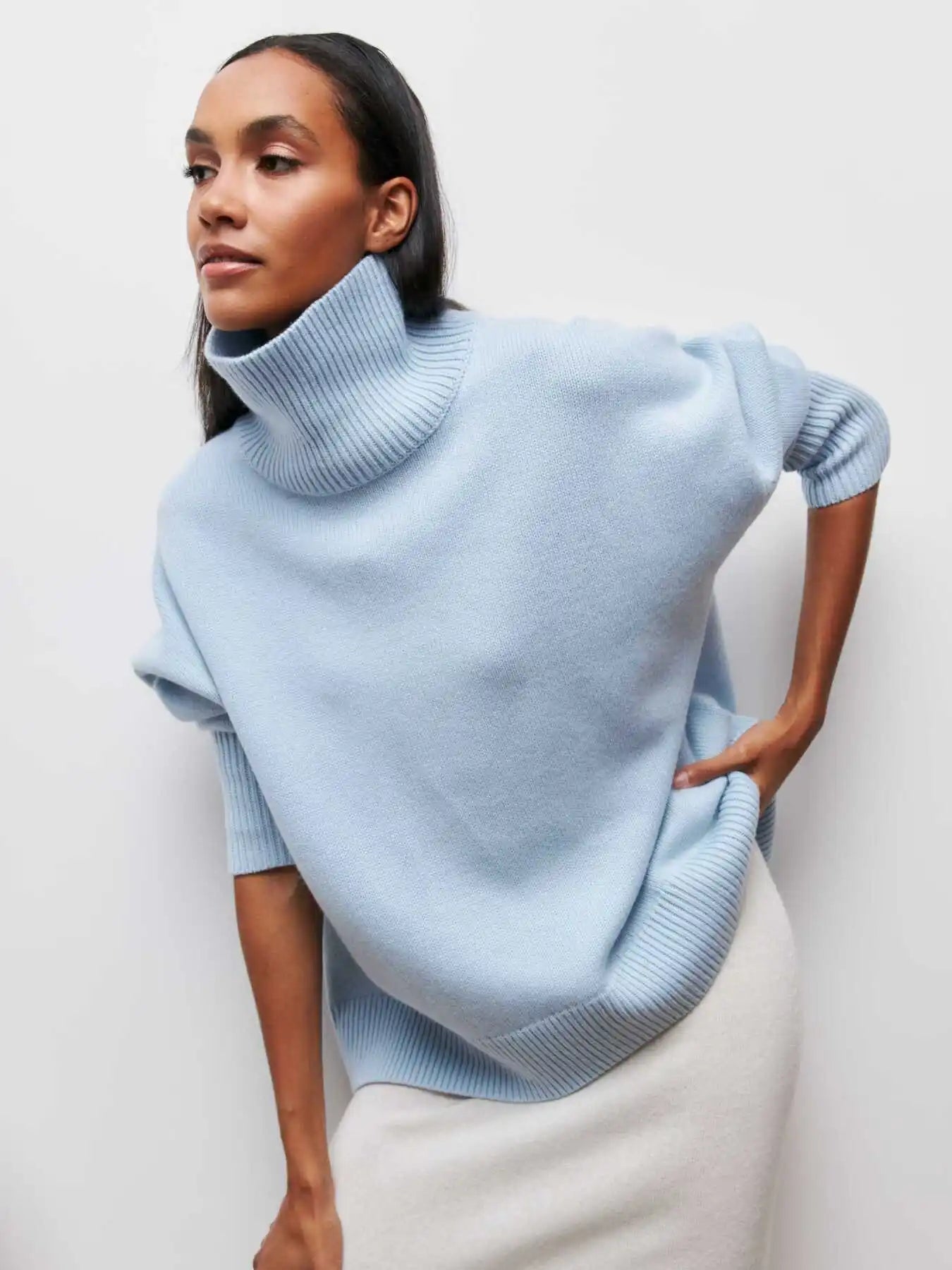 Lara - Pull col roulé oversize raffiné