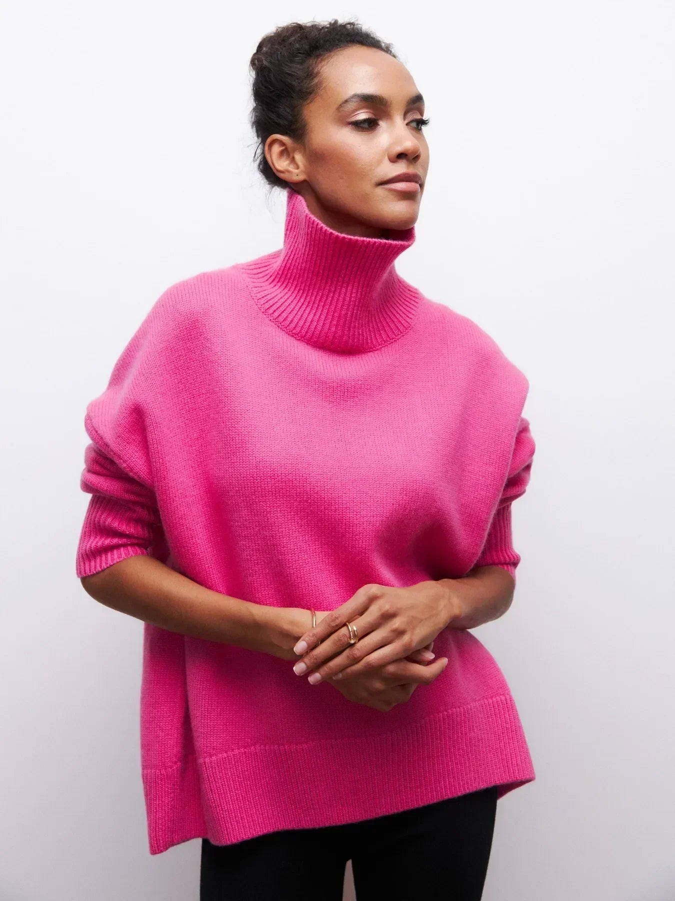 Lara - Pull col roulé oversize raffiné