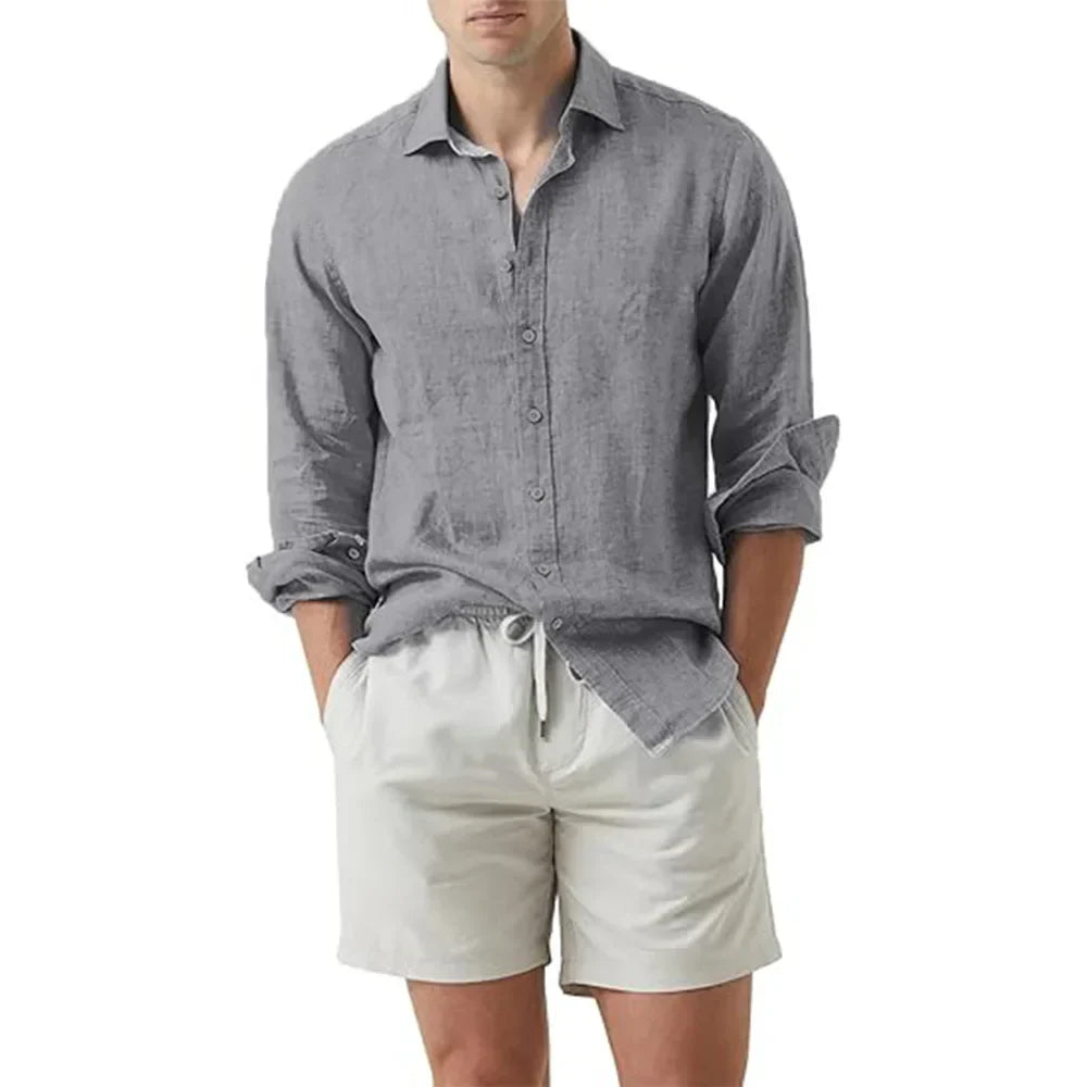 Paris™ - Chemise d'été plage coton lin chemises hommes