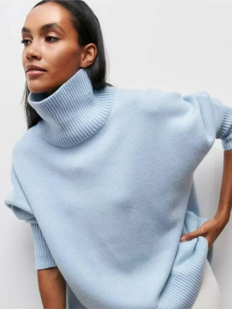 Lara - Pull col roulé oversize raffiné