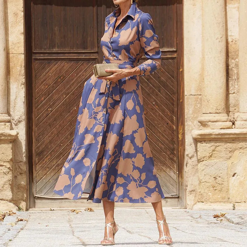 Hespérine - Robe chemise élégante avec ceinture
