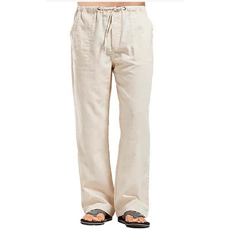 Bordeaux™ - Pantalon d'été en coton lin pour hommes Couleur unie Lin respirant