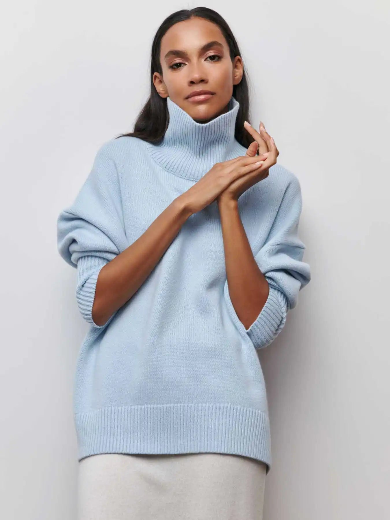 Lara - Pull col roulé oversize raffiné