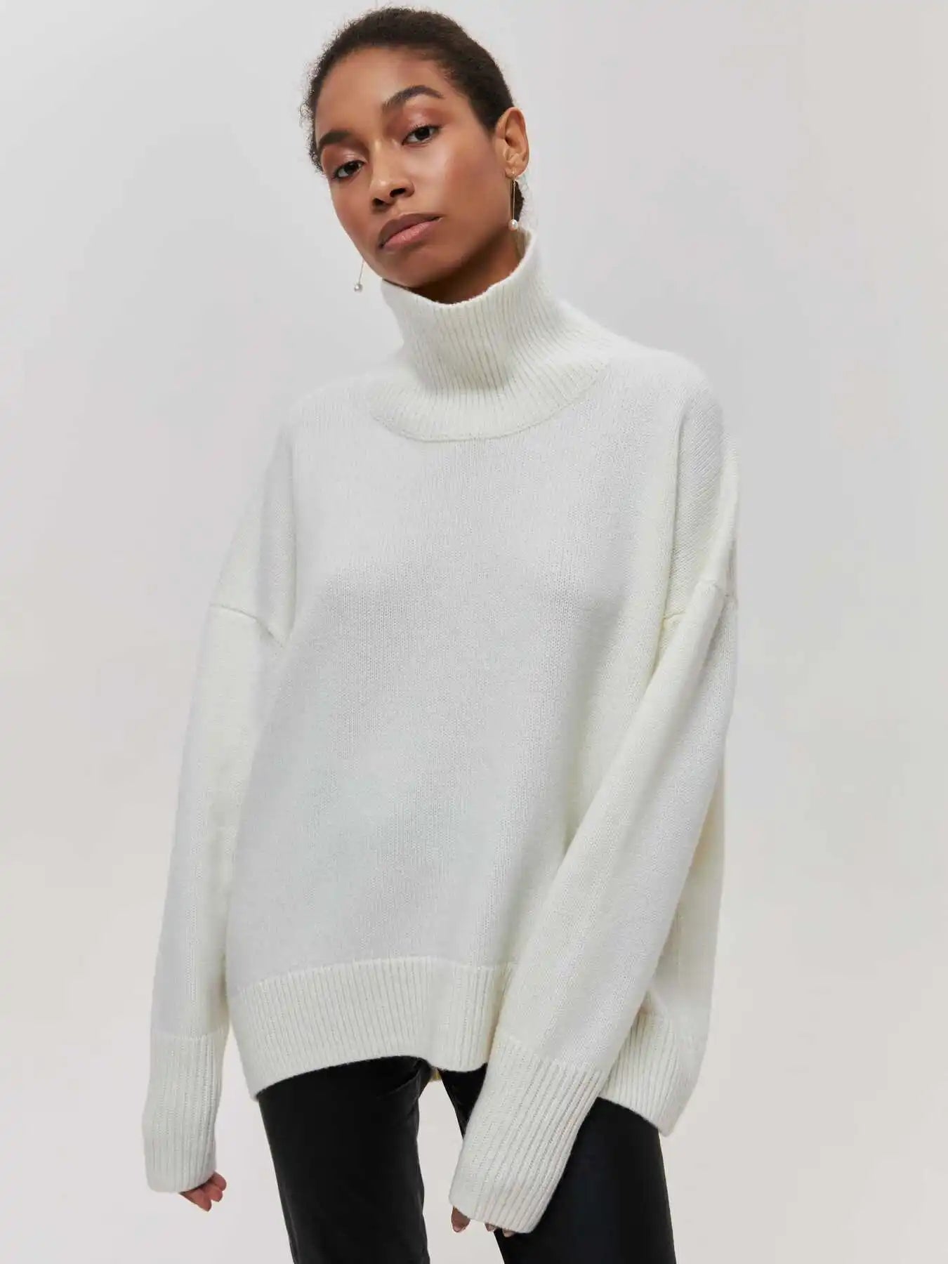Lara - Pull col roulé oversize raffiné