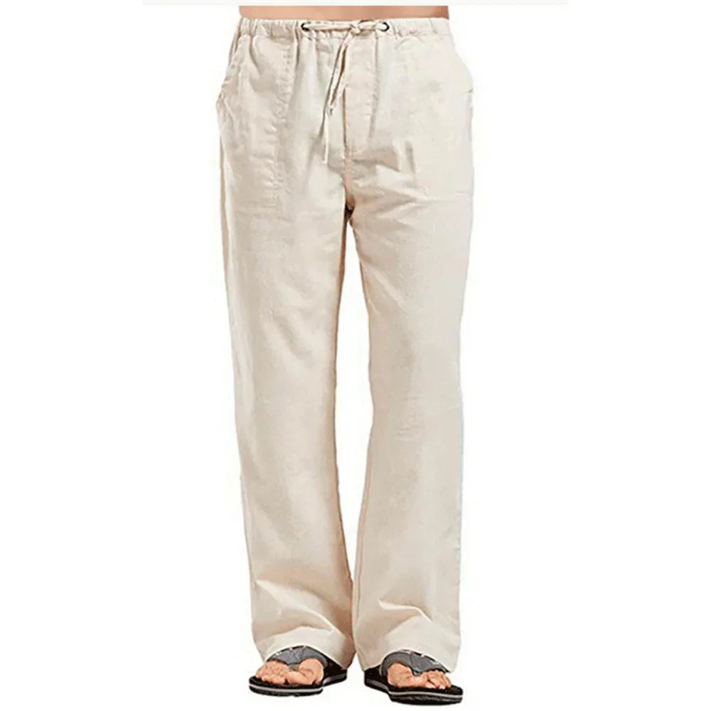 Bordeaux™ - Pantalon d'été en coton lin pour hommes Couleur unie Lin respirant