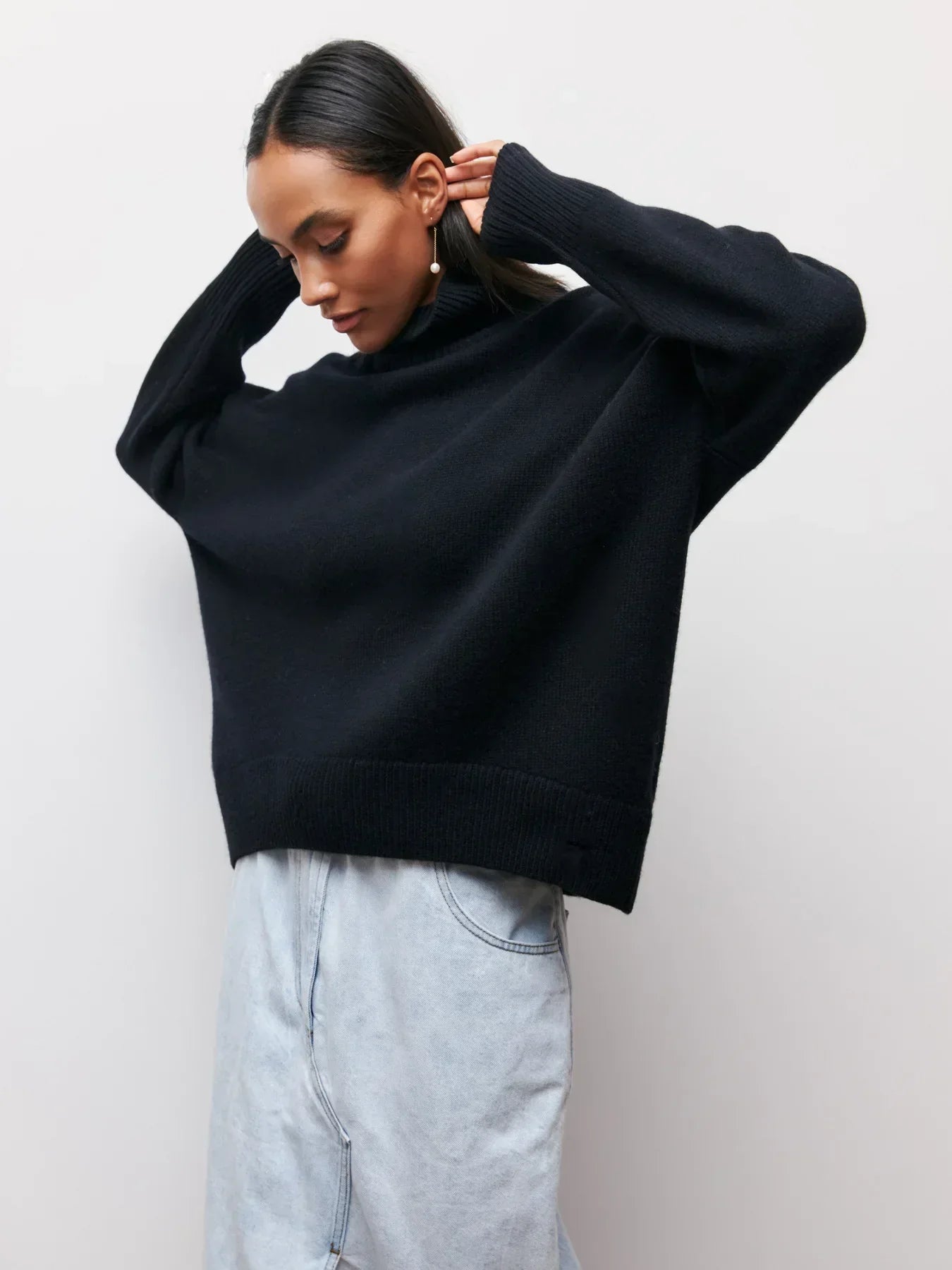 Lara - Pull col roulé oversize raffiné