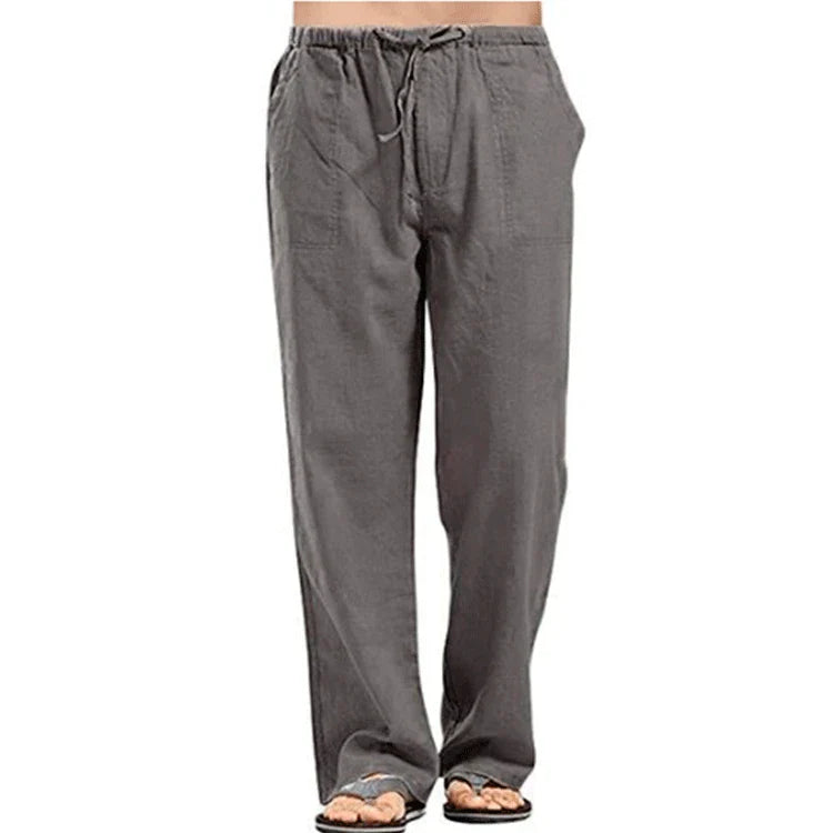 Bordeaux™ - Pantalon d'été en coton lin pour hommes Couleur unie Lin respirant