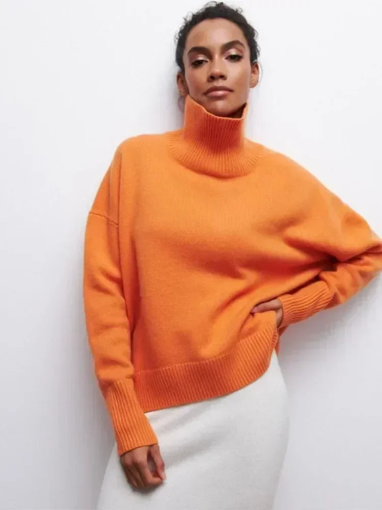 Lara - Pull col roulé oversize raffiné