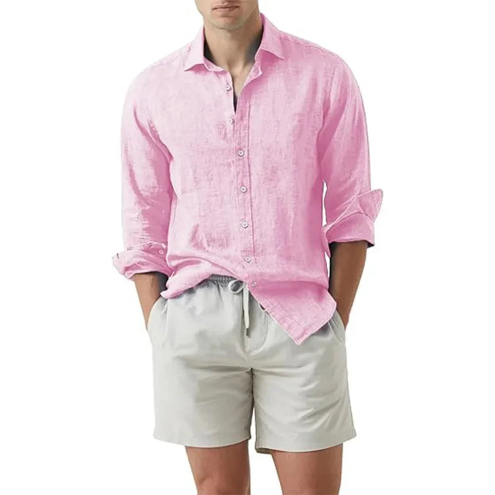 Paris™ - Chemise d'été plage coton lin chemises hommes