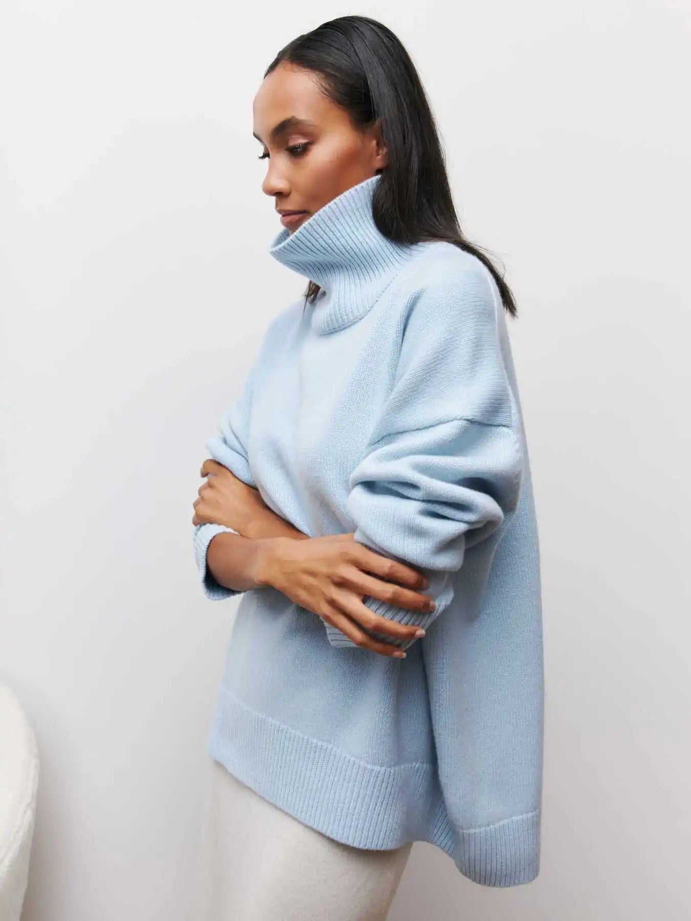 Lara - Pull col roulé oversize raffiné