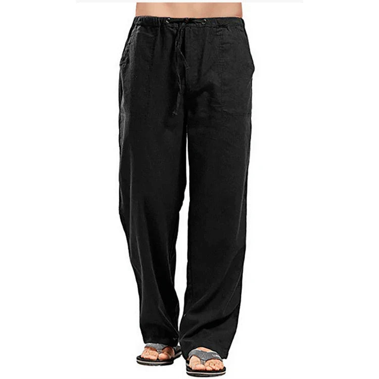 Bordeaux™ - Pantalon d'été en coton lin pour hommes Couleur unie Lin respirant