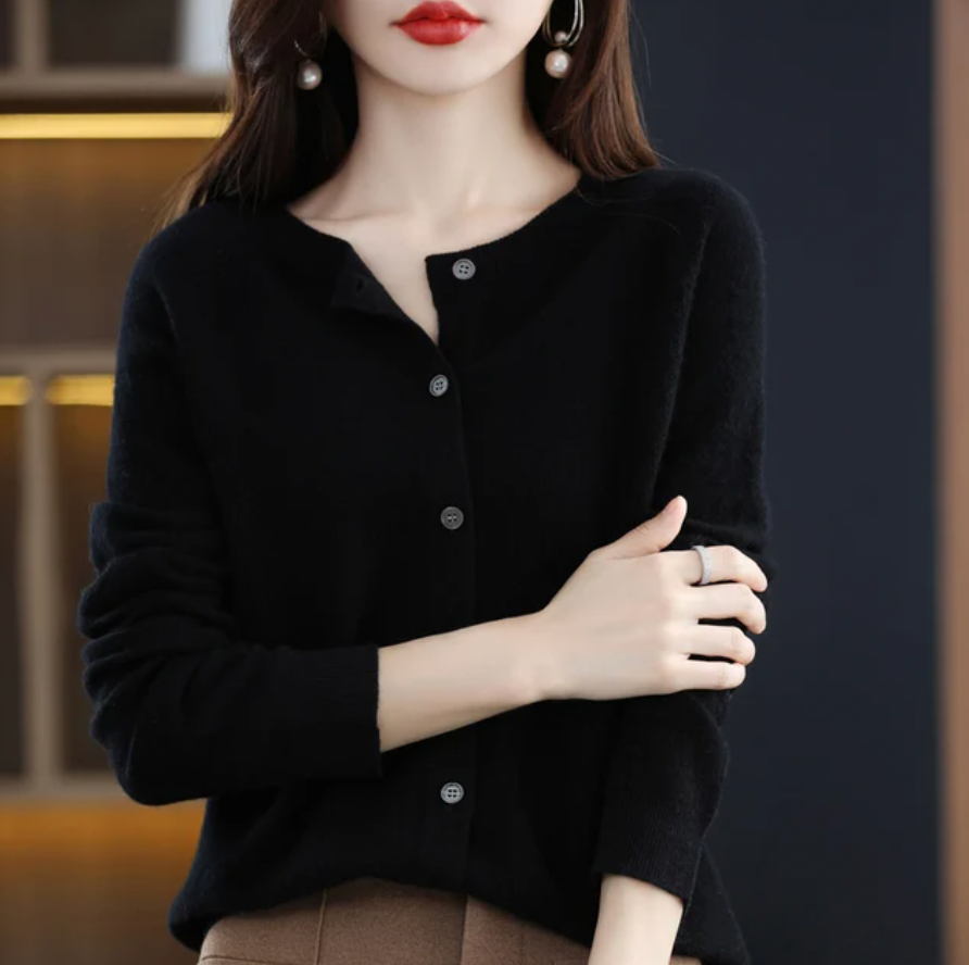 Sofia - Cardigan en laine chaud et artisanal