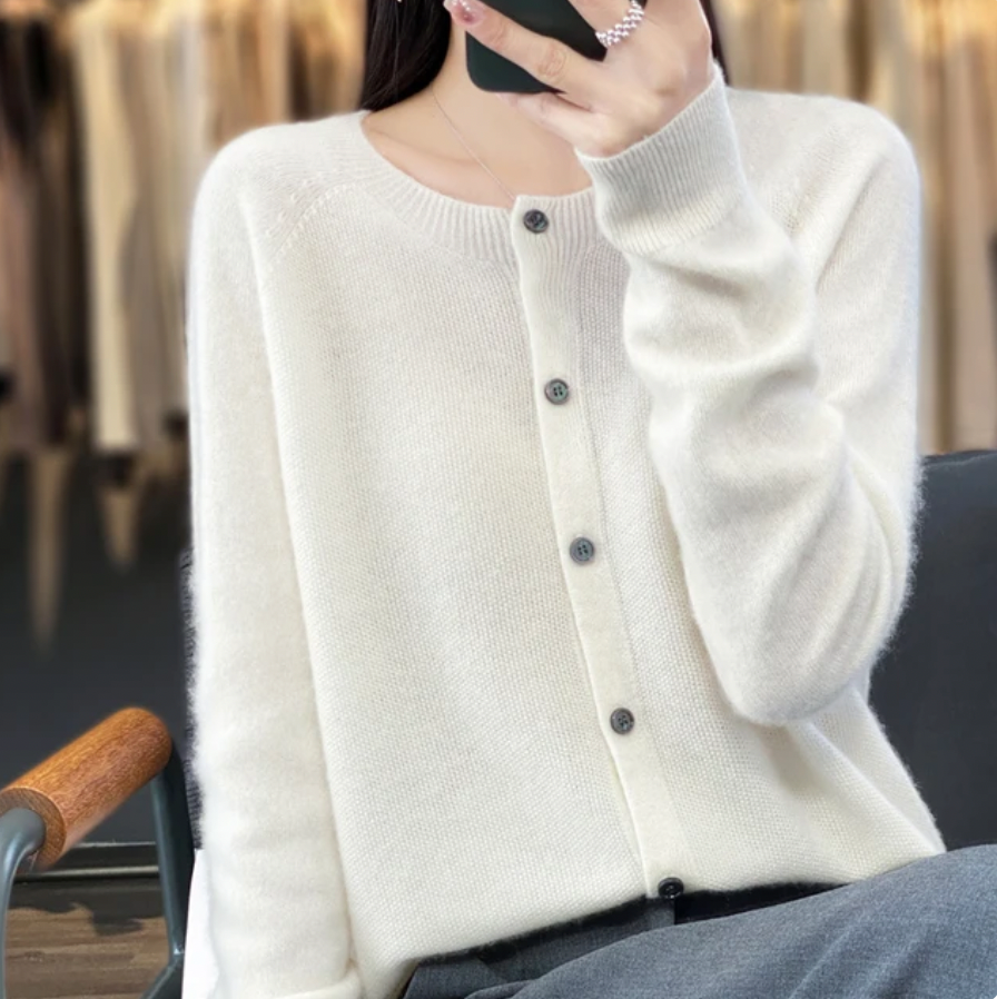 Sofia - Cardigan en laine chaud et artisanal