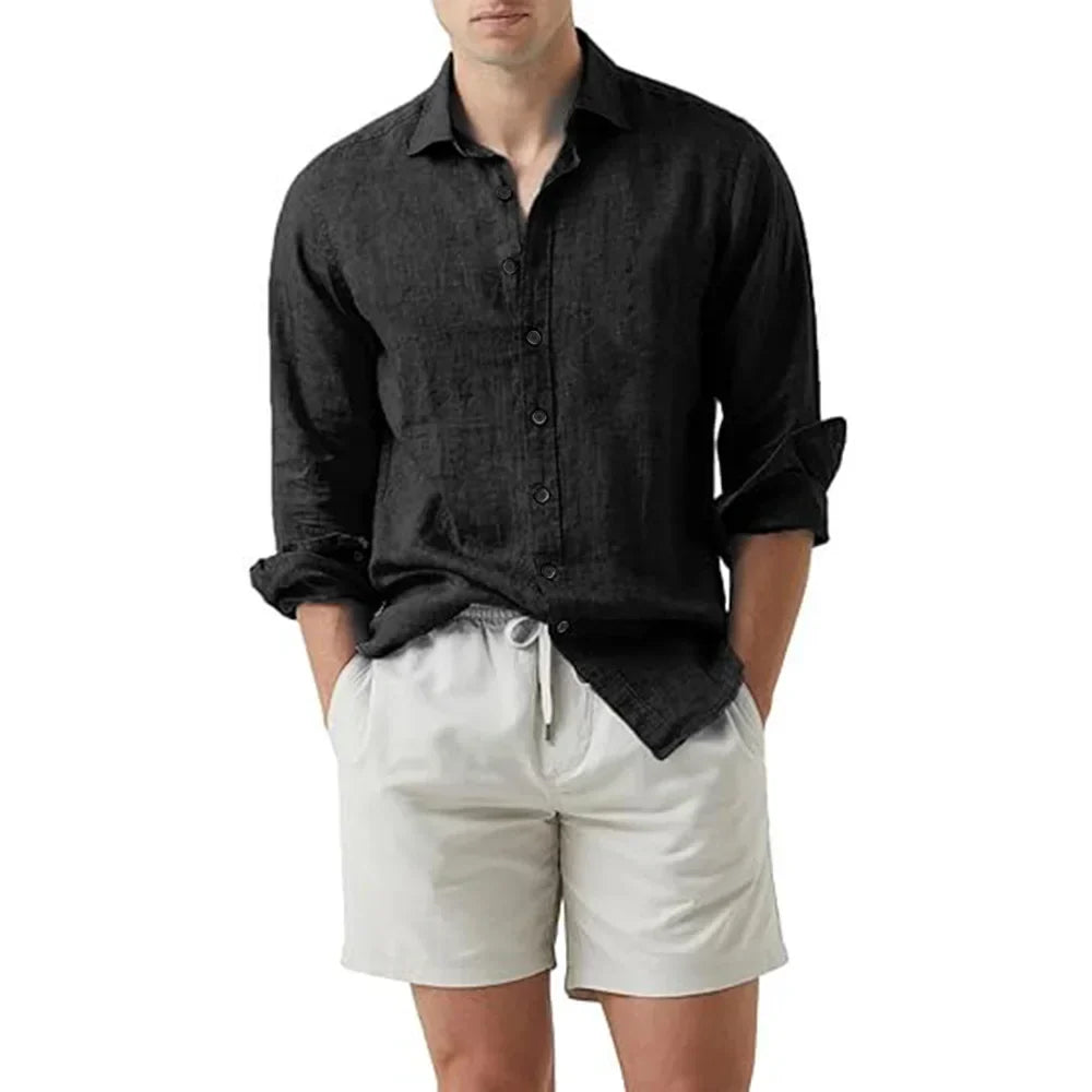 Paris™ - Chemise d'été plage coton lin chemises hommes