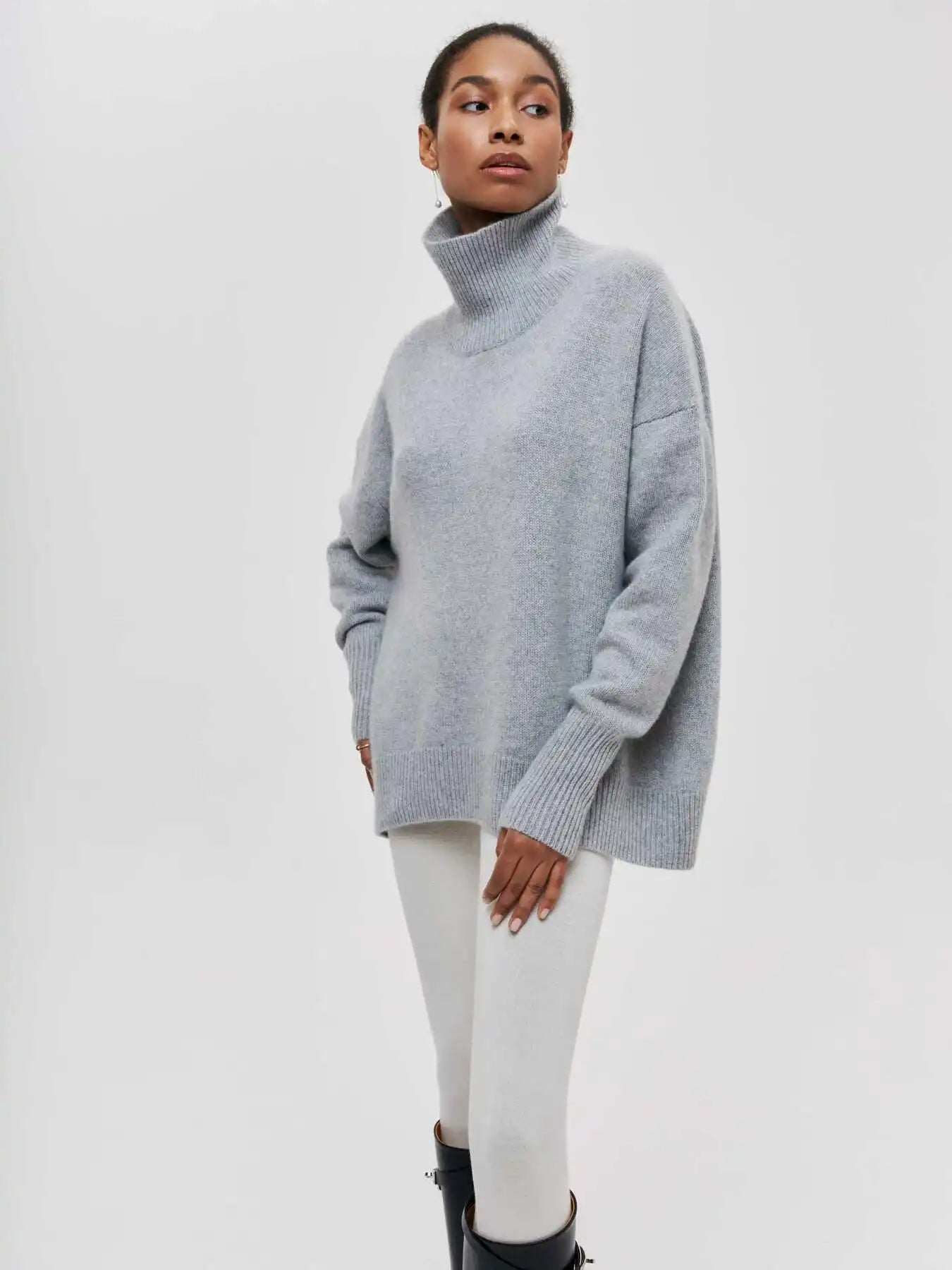 Lara - Pull col roulé oversize raffiné