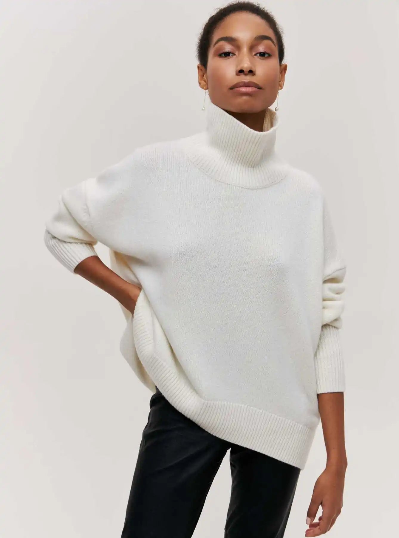 Lara - Pull col roulé oversize raffiné