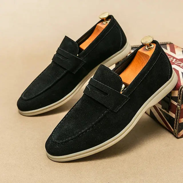 Aulier® | Mocassins en daim à lanières