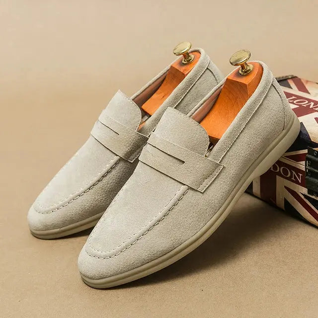 Aulier® | Mocassins en daim à lanières