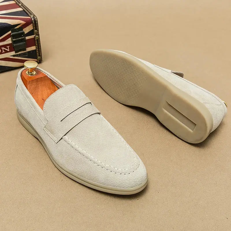 Aulier® | Mocassins en daim à lanières