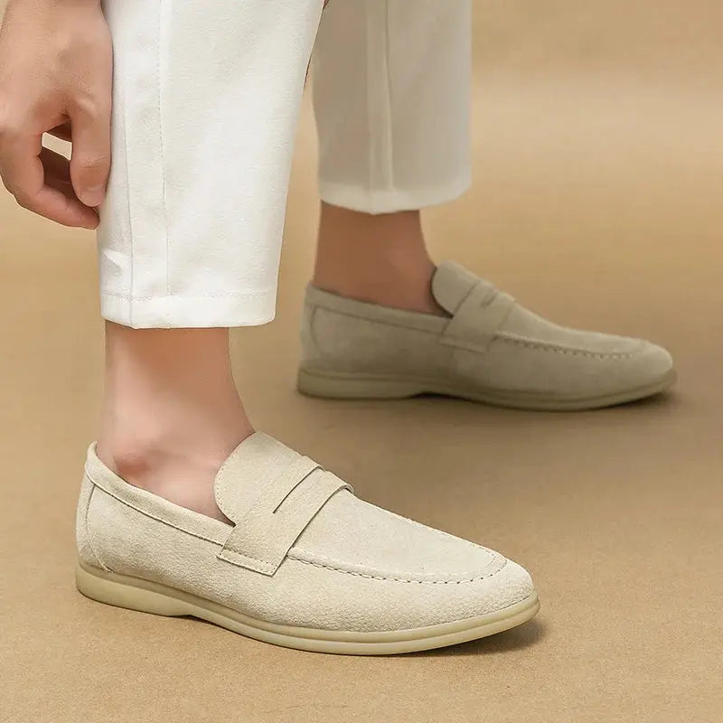 Aulier® | Mocassins en daim à lanières